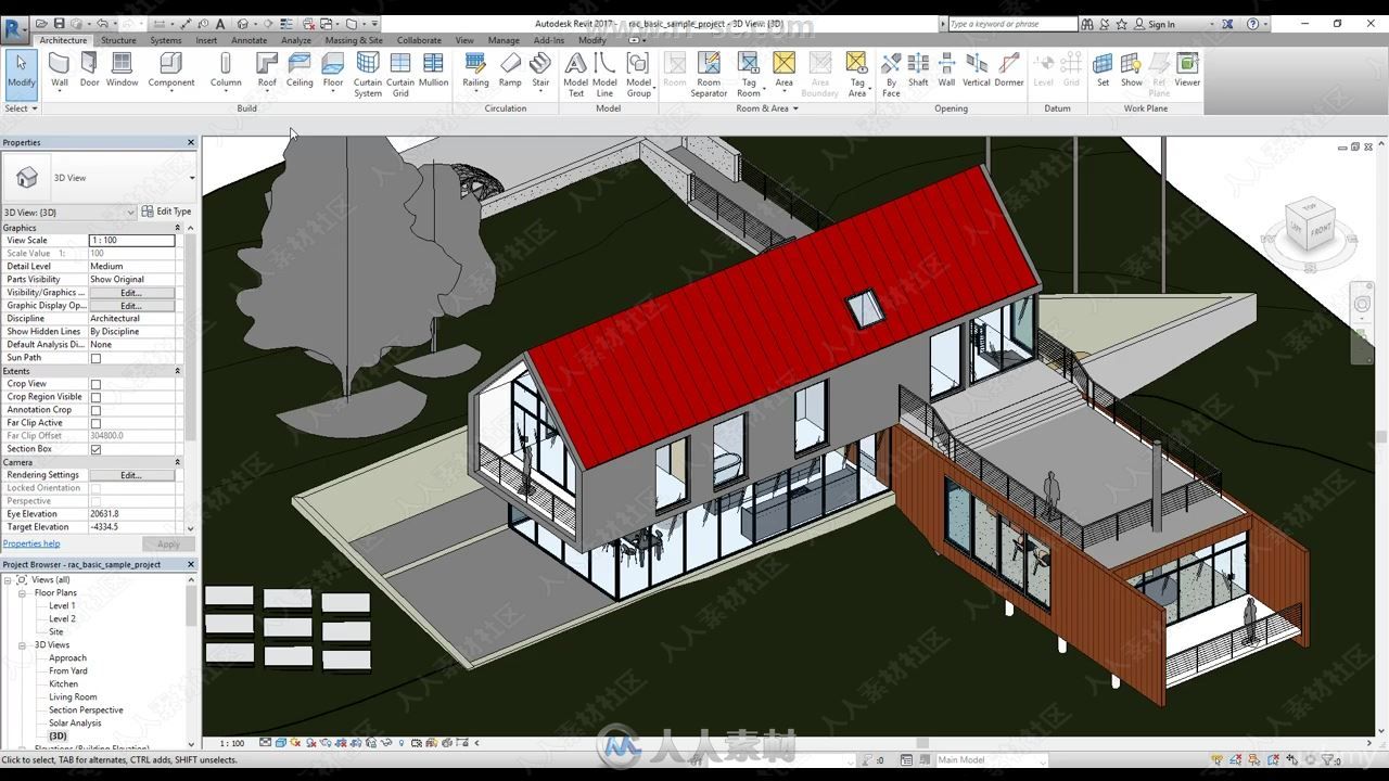 Revit 2019建筑设计初学者入门训练视频教程