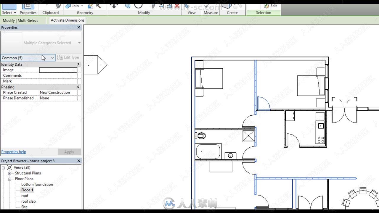 Revit 2019建筑设计初学者入门训练视频教程