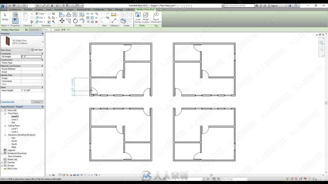 Revit 2019建筑设计初学者入门训练视频教程