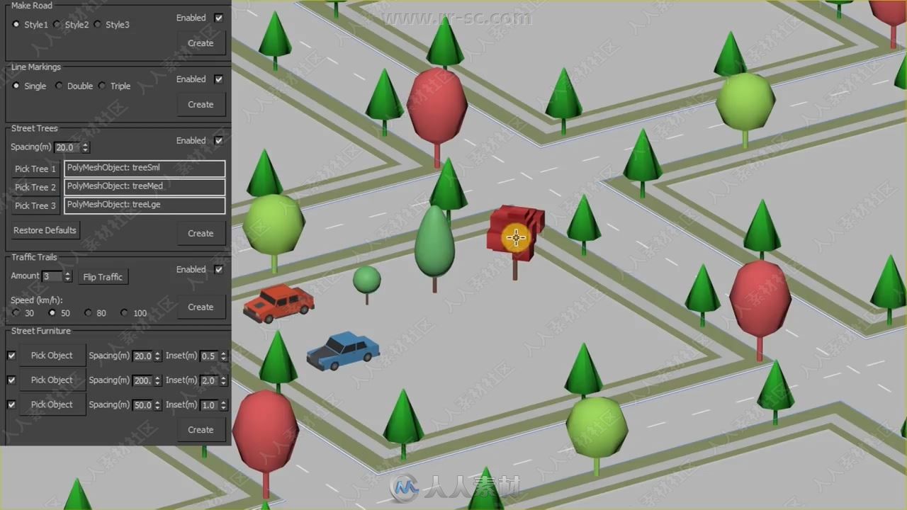 Road Creator Pro道路街道自动创建3dsmax插件V2.03版