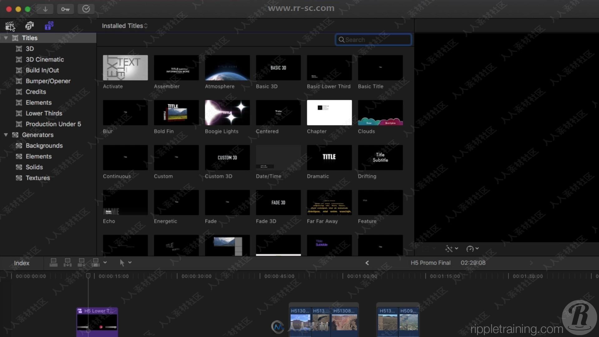 Final Cut Pro 10.3视频编辑核心培训视频教程