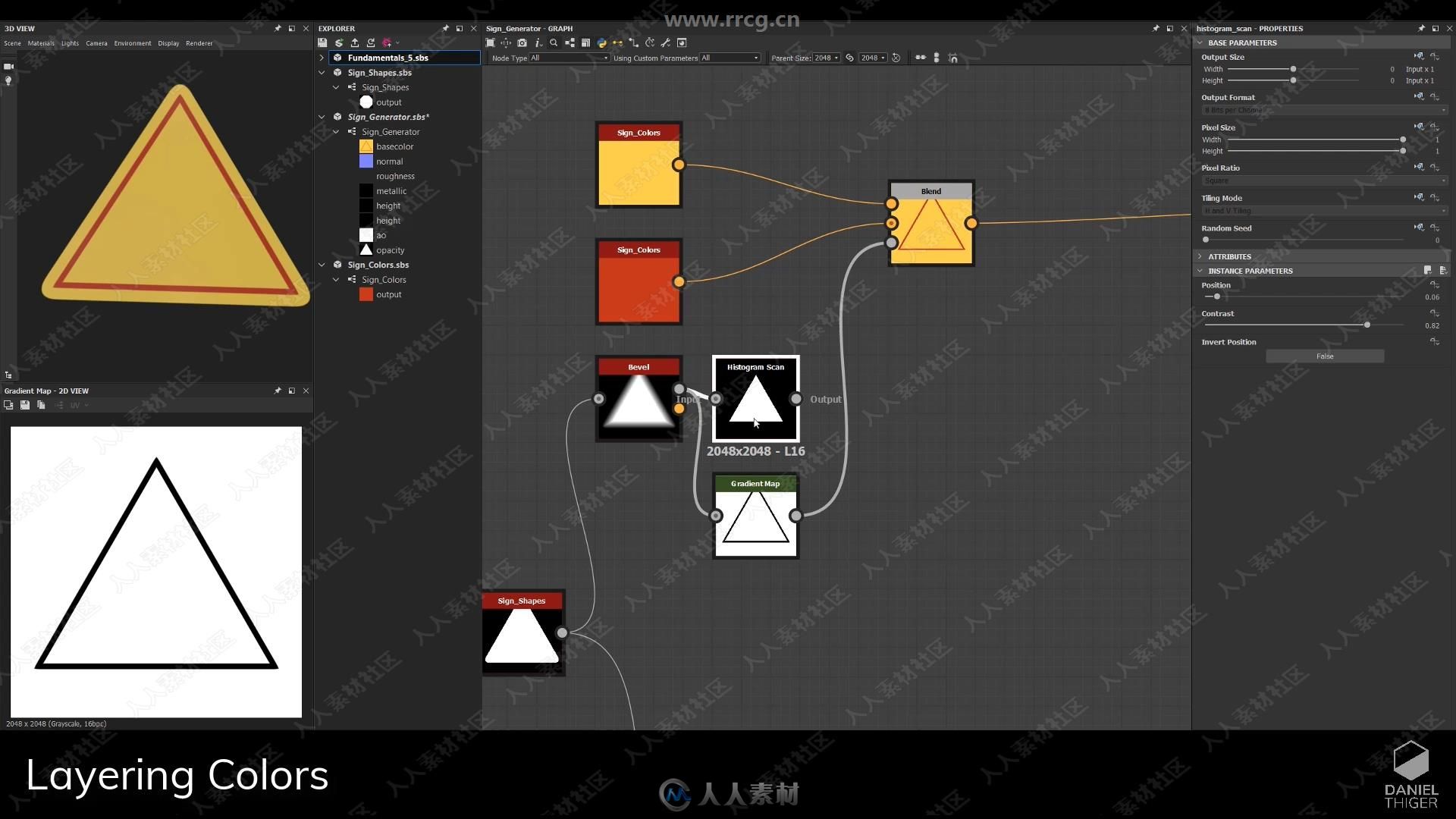 Substance Designer标识材质实例制作视频教程