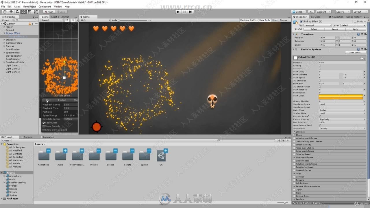 Unity中2D动作游戏开发艺术训练视频教程