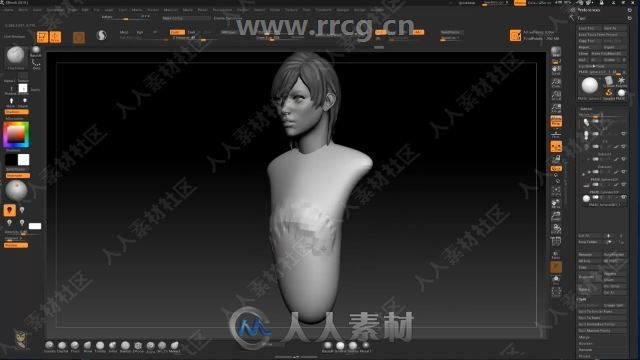Zbrush游戏女性剑士角色雕刻制作完整流程视频教程
