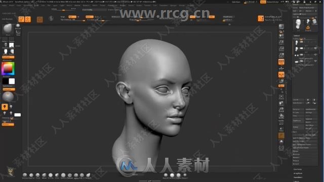 Zbrush游戏女性剑士角色雕刻制作完整流程视频教程