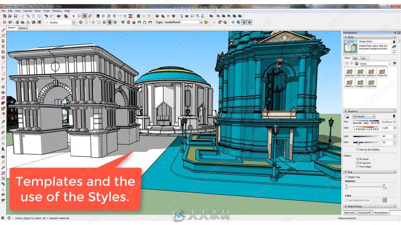 SketchUp Pro 2019三维建筑设计训练视频教程