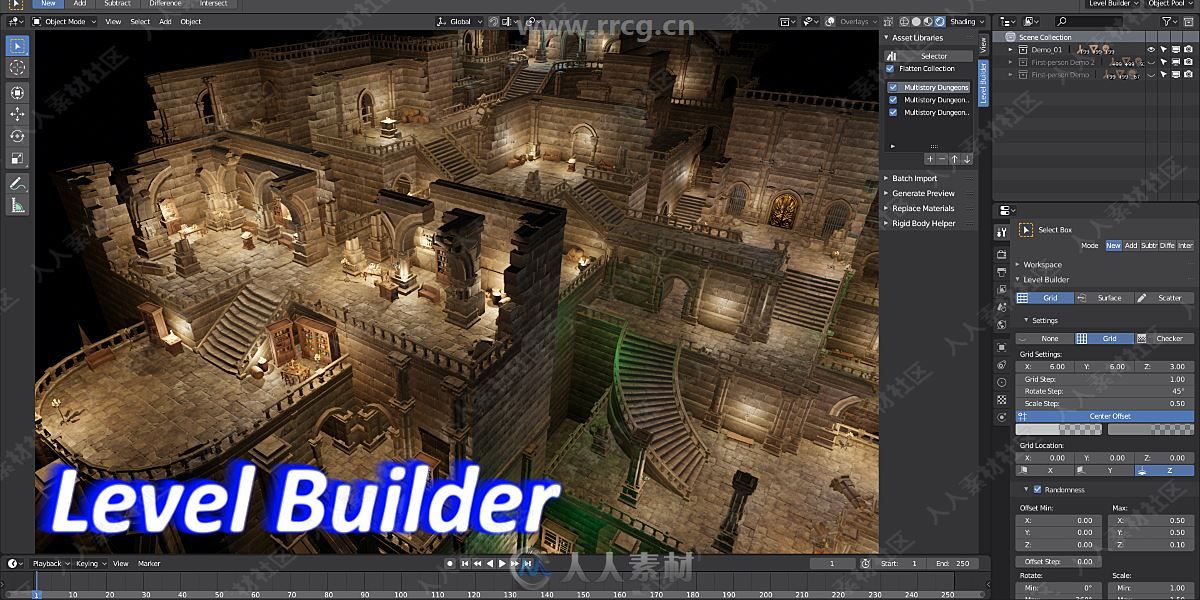 Level Builder游戏关卡场景设计Blender插件V1.0版