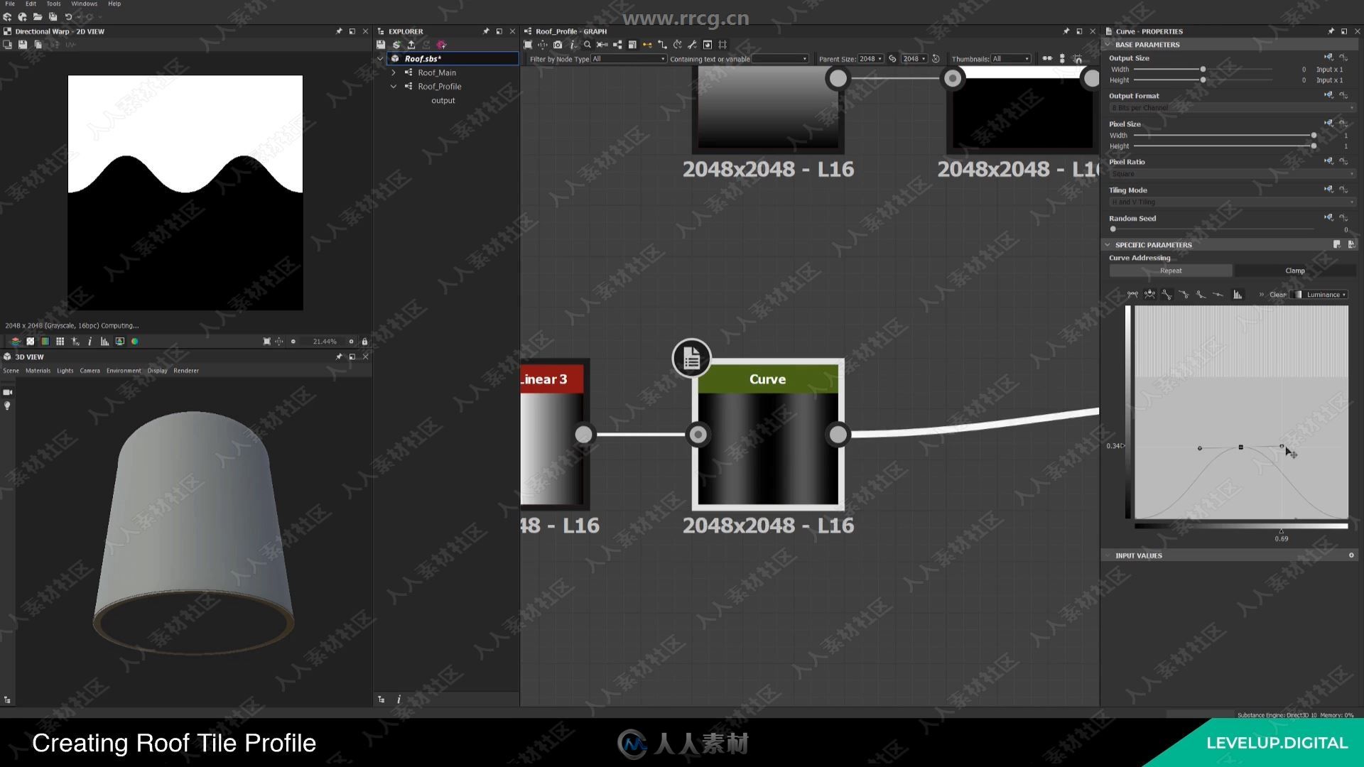 Substance Designer屋顶瓦片纹理实例制作视频教程