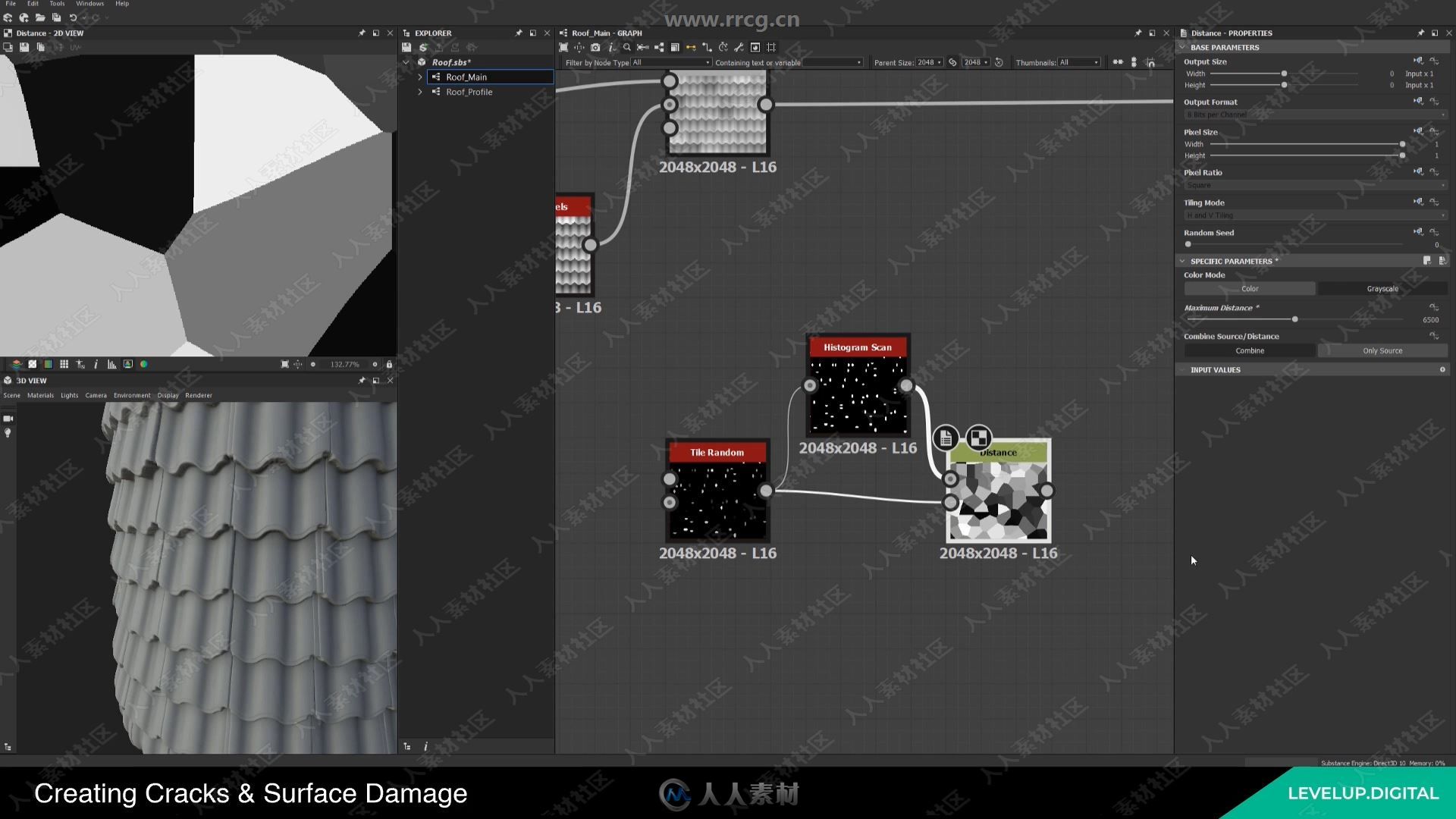 Substance Designer屋顶瓦片纹理实例制作视频教程