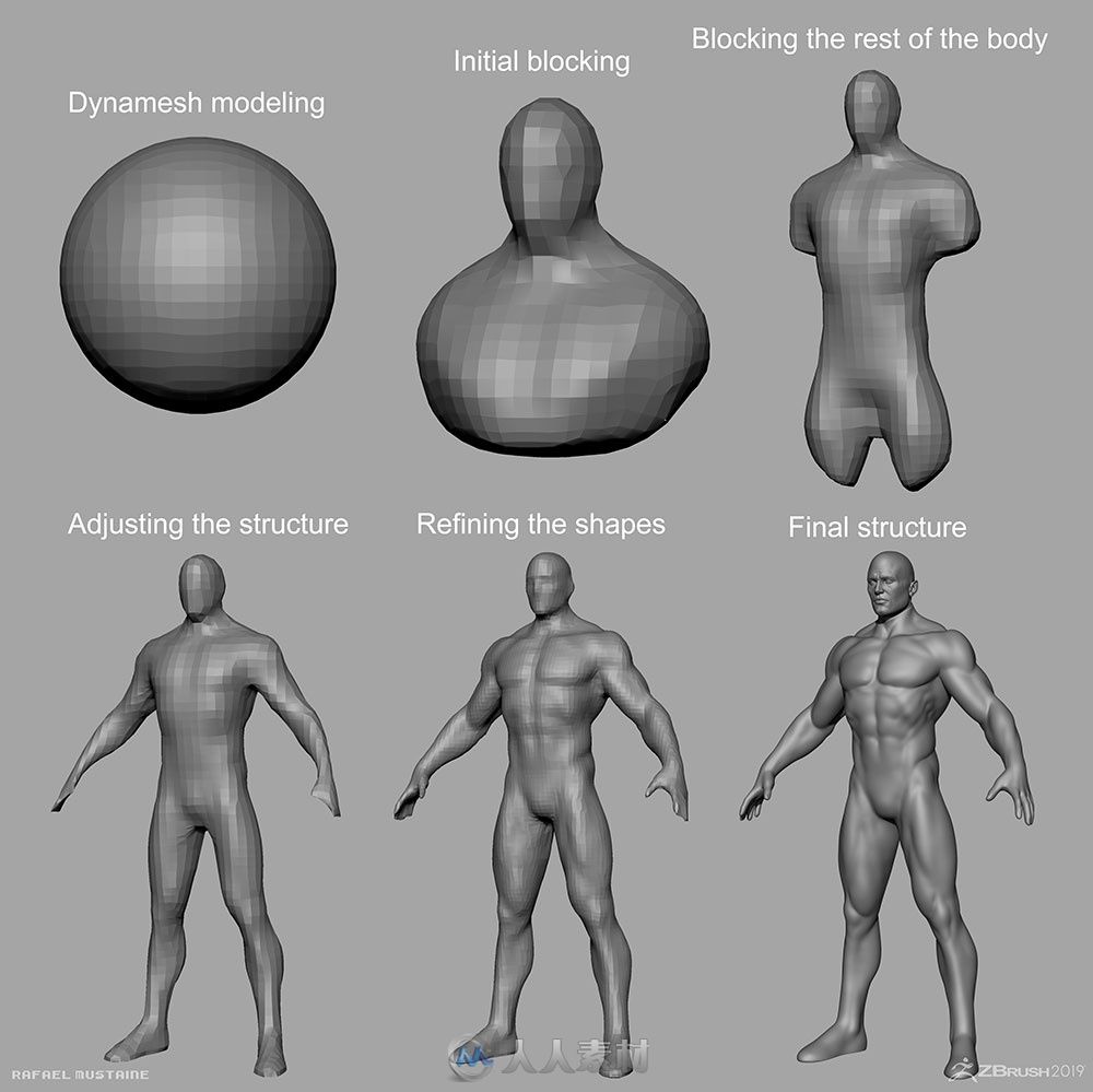 教程分享：使用ZBrush和Marmoset Toolbag两款软件雕刻和绘制3D战士角色