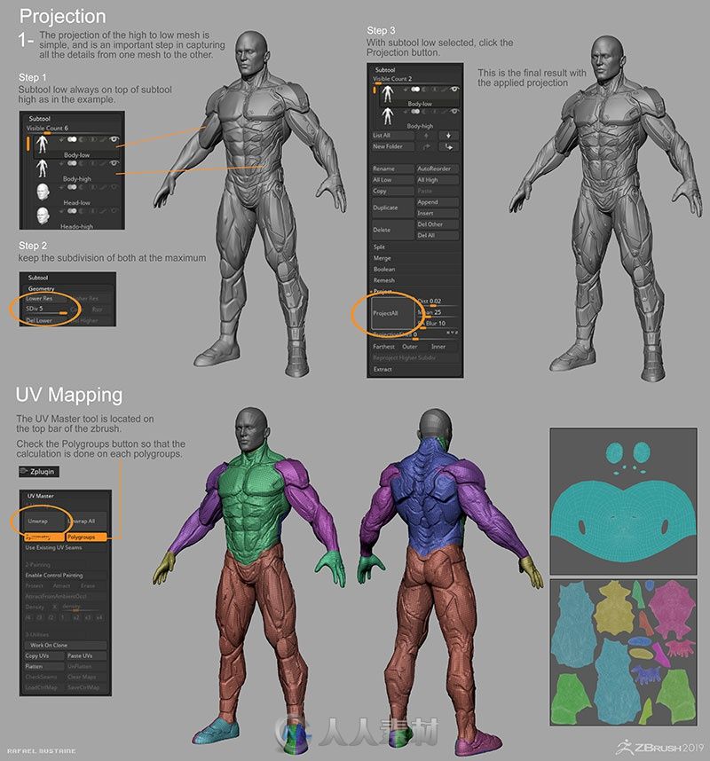 教程分享：使用ZBrush和Marmoset Toolbag两款软件雕刻和绘制3D战士角色