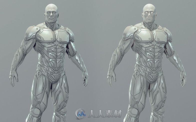 教程分享：使用ZBrush和Marmoset Toolbag两款软件雕刻和绘制3D战士角色