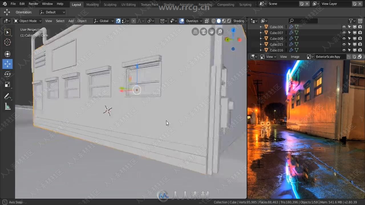 Blender与SD逼真街道环境场景实例制作视频教程