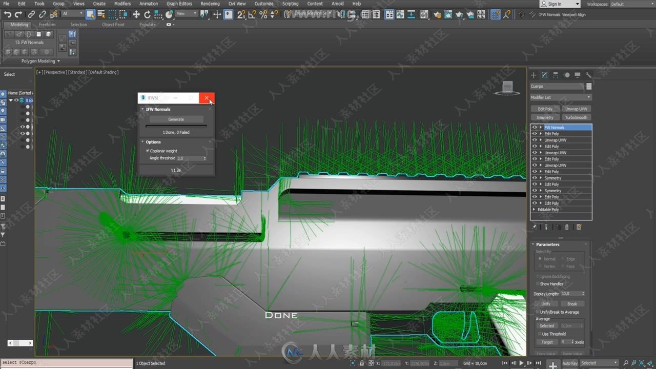 Improved Face Weighted Normals多边形建模3dsmax脚本