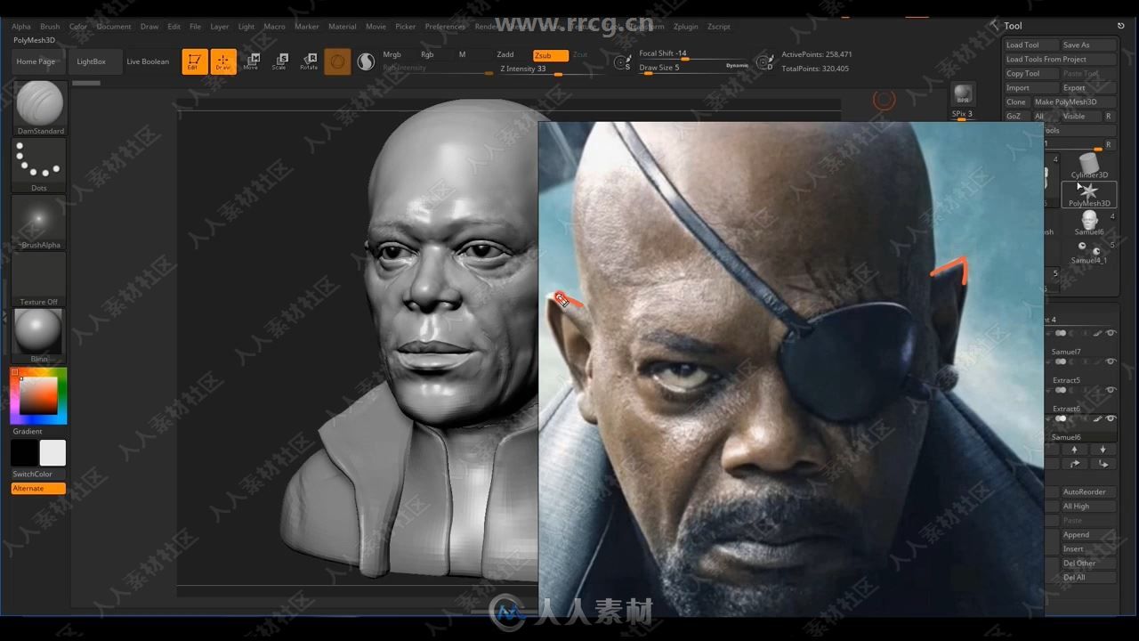 ZBrush漫威影视角色雕刻实例制作视频教程