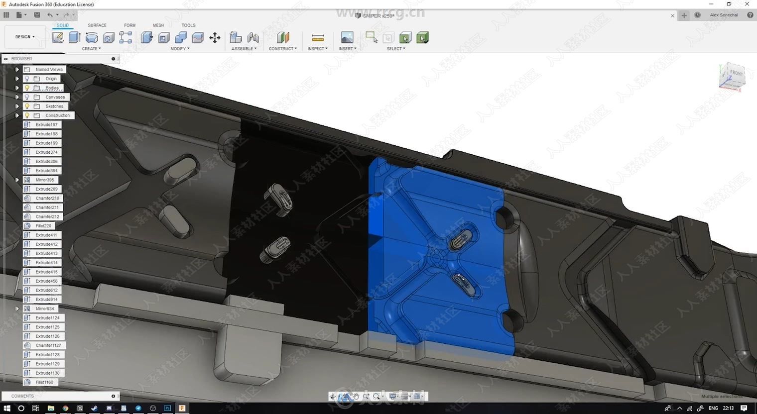 Fusion 360狙击步枪完整工业设计视频教程