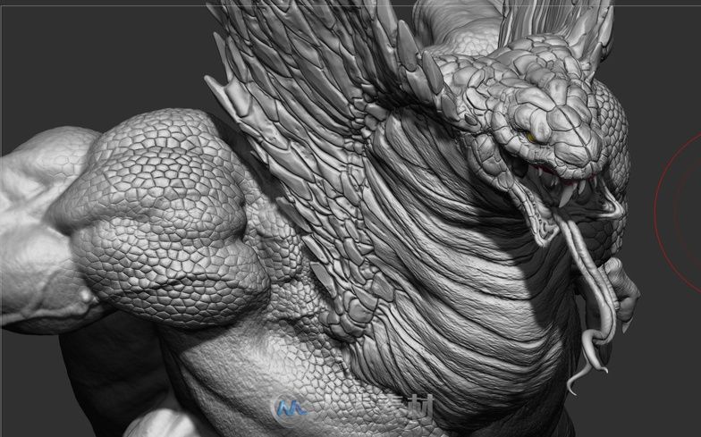 3D角色概念作品的制作过程解析 雕刻一个神话生物角色Naga