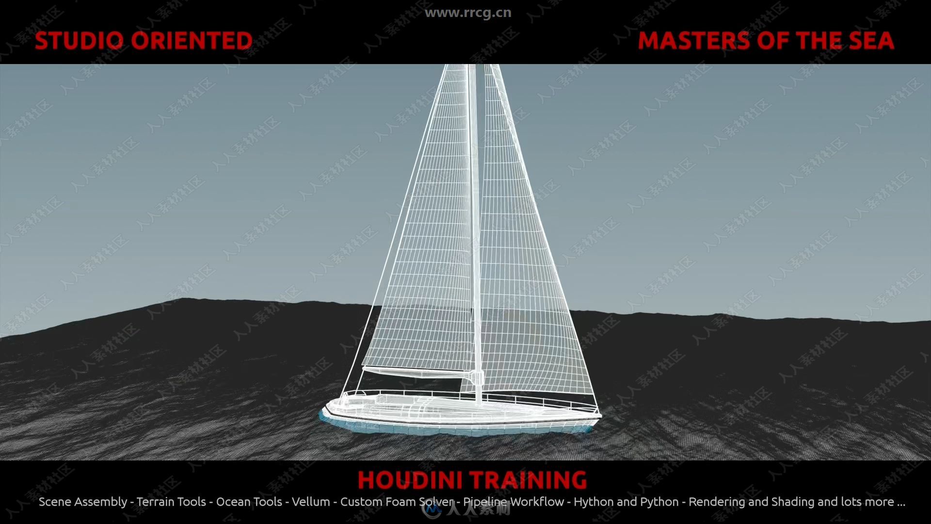 Houdini风浪吹翻小船影视特效制作视频教程