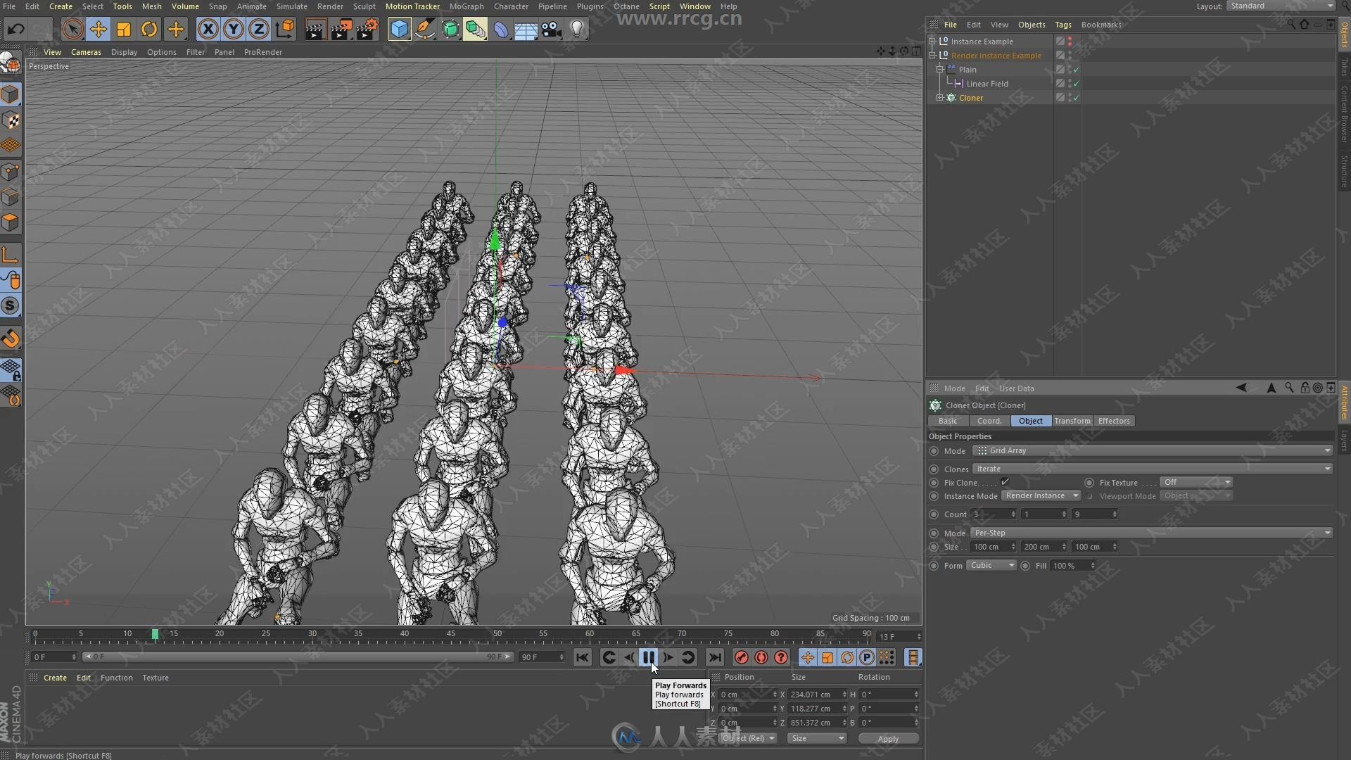 C4D人群动画克隆技术训练视频教程