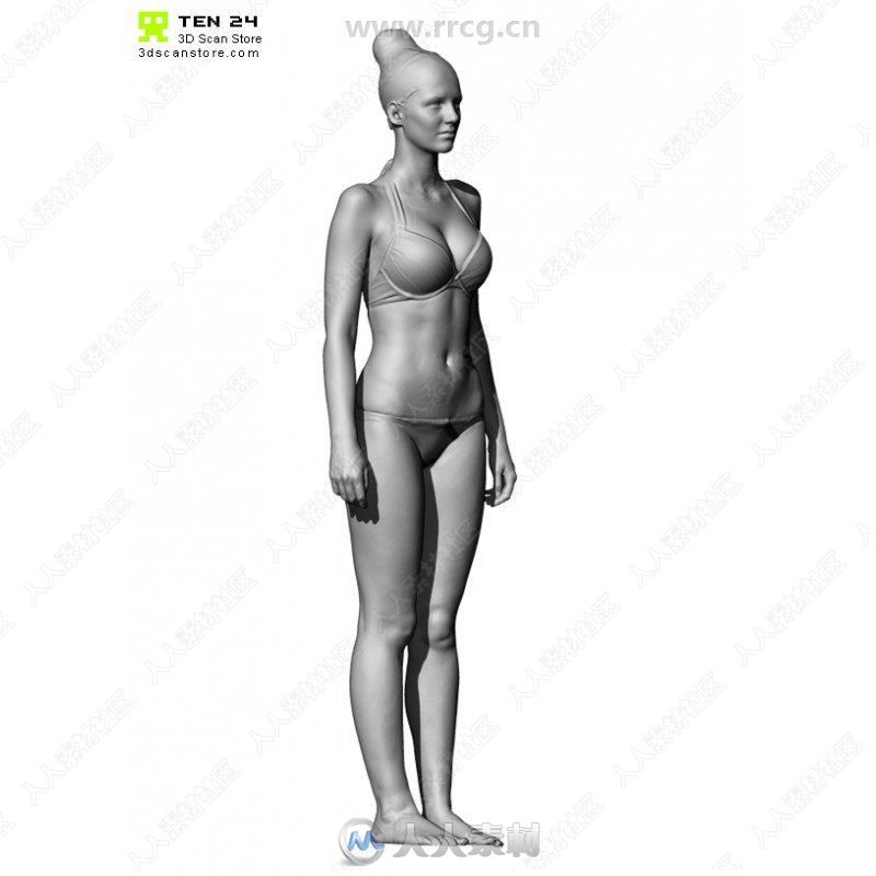 全身扫描女性雕刻姿势3D模型