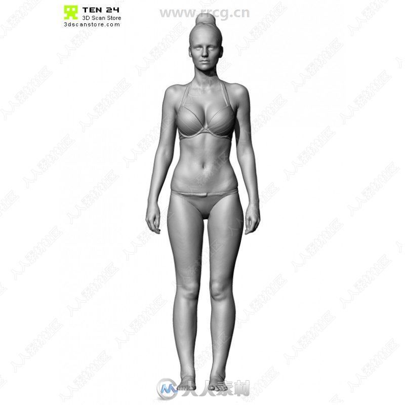 全身扫描女性雕刻姿势3D模型