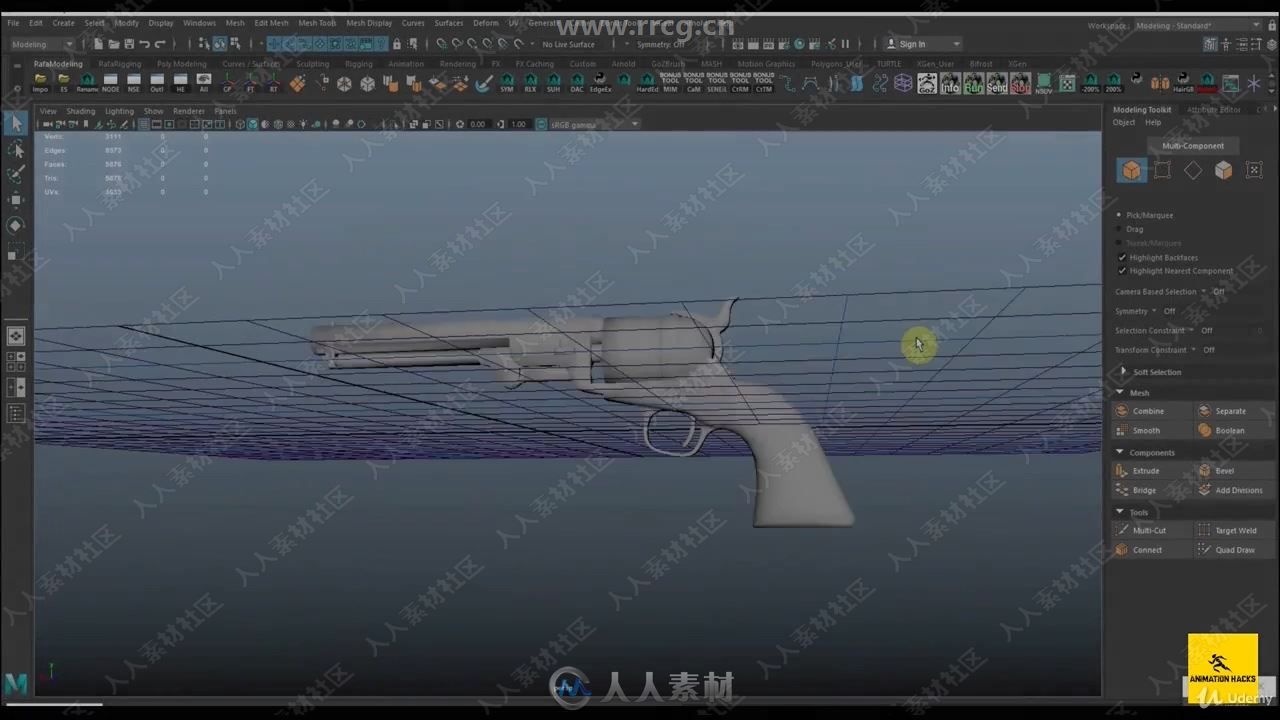 Maya左轮手枪武器建模实例制作视频教程