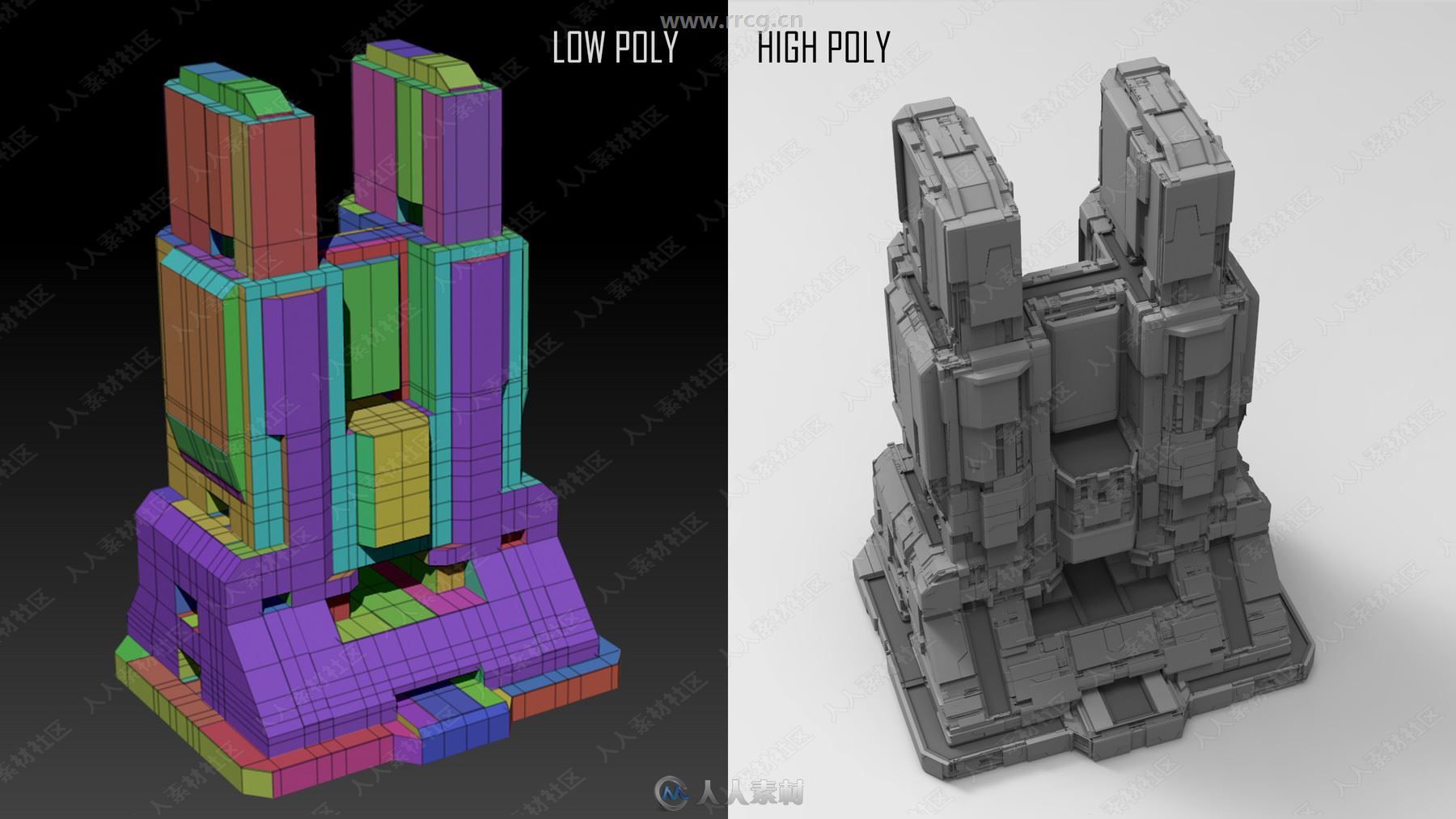 未来科幻城市大楼建筑群场景3D模型合集第三季