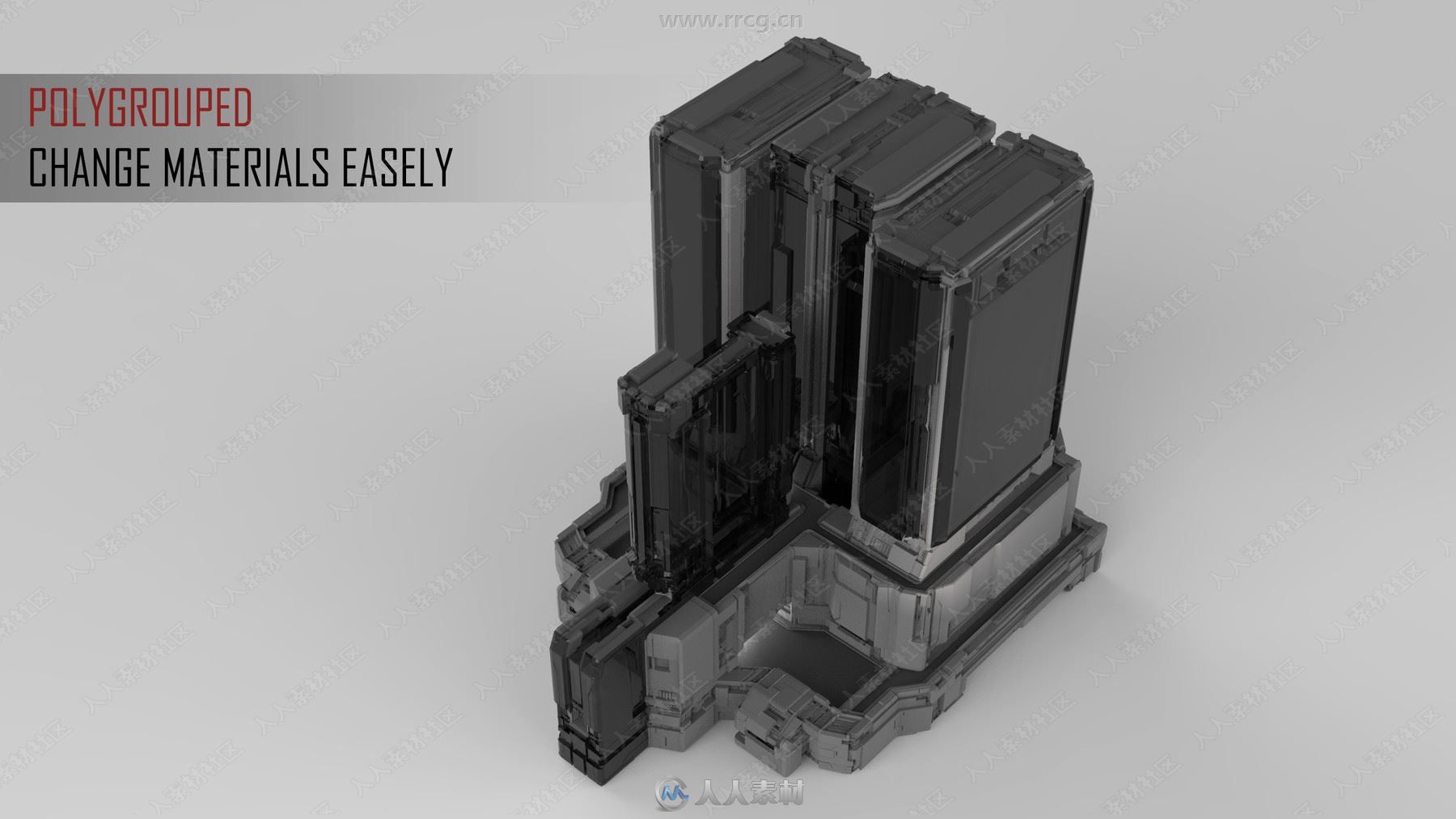 未来科幻城市大楼建筑群场景3D模型合集第三季