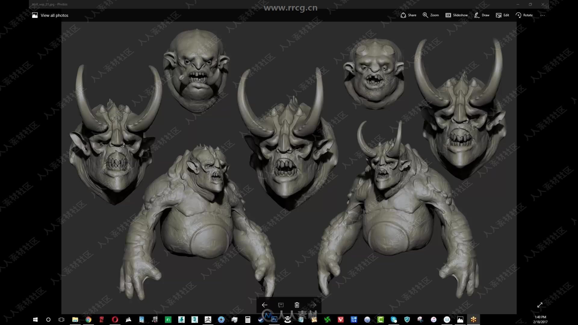 ZBrus巨魔兽人怪兽游戏角色雕刻制作视频教程
