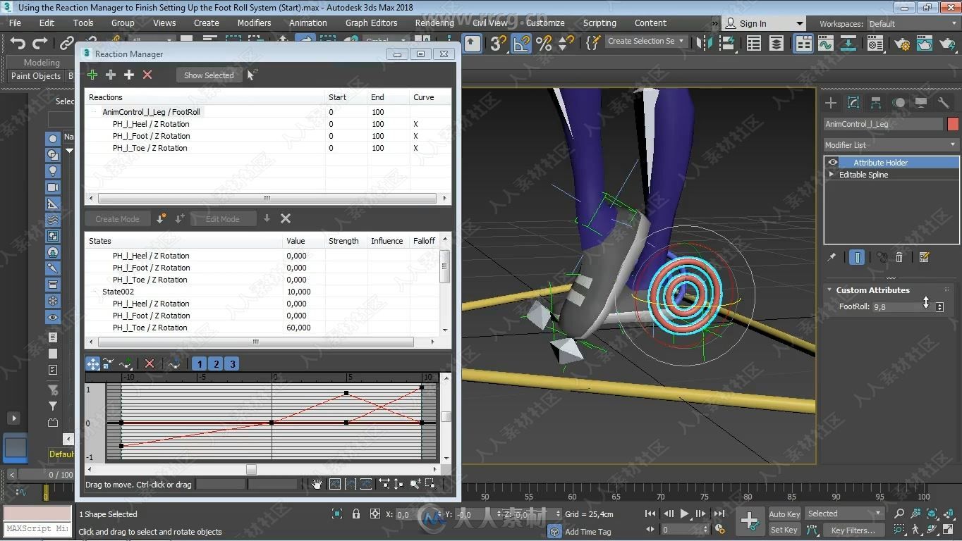 3dsmax人物角色骨骼动画入门指南视频教程