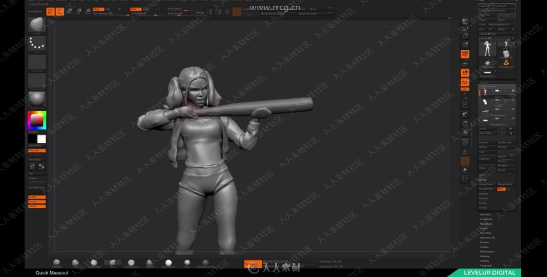 ZBrush小丑女哈雷奎因角色完整制作流程视频教程
