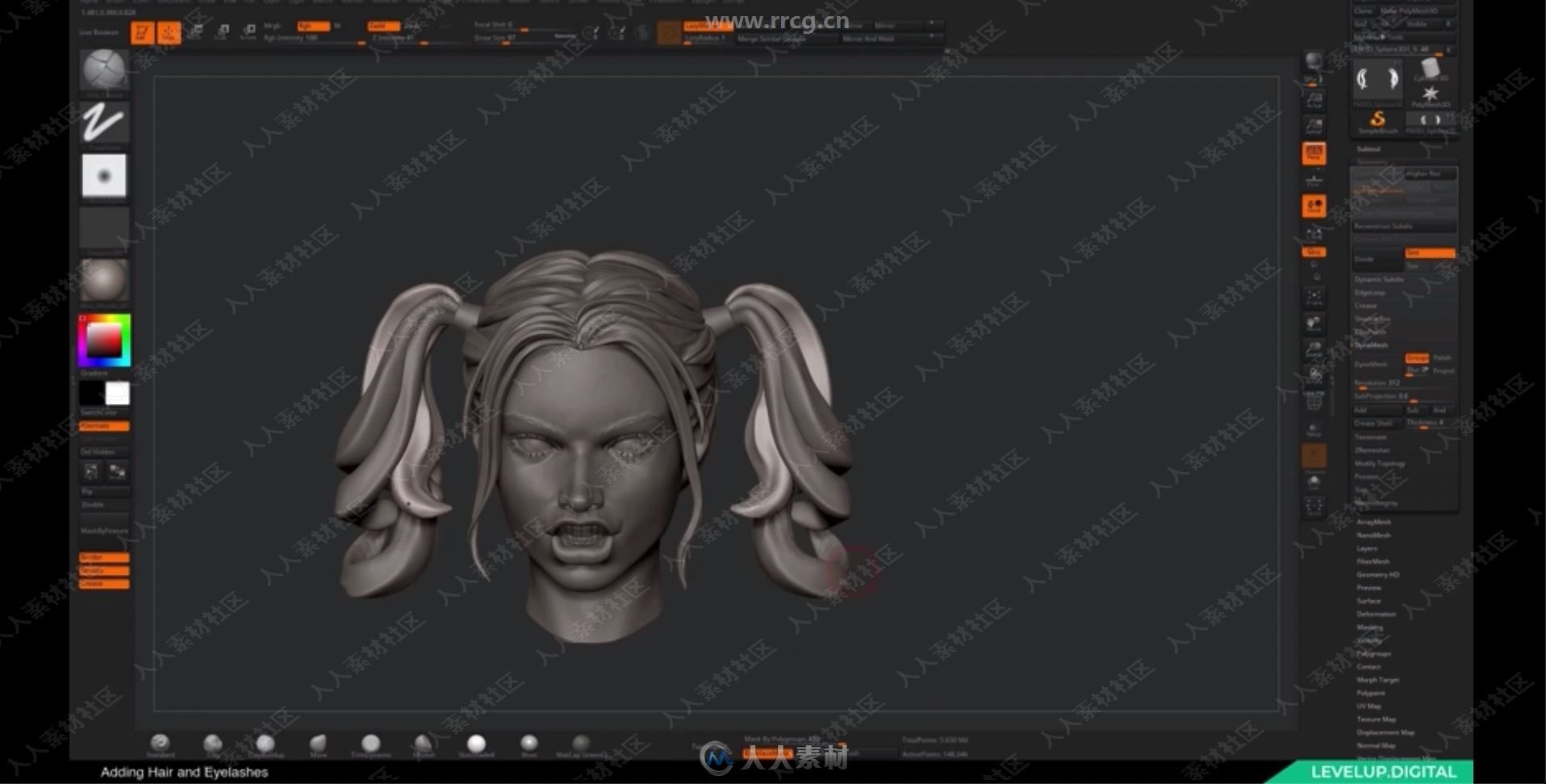 ZBrush小丑女哈雷奎因角色完整制作流程视频教程