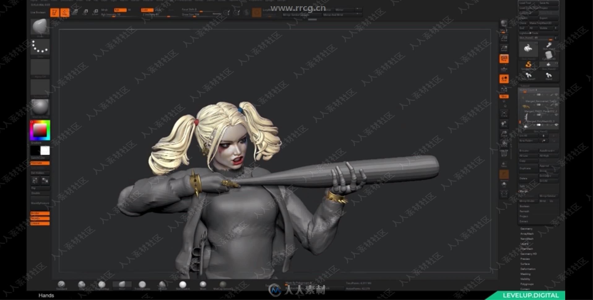 ZBrush小丑女哈雷奎因角色完整制作流程视频教程