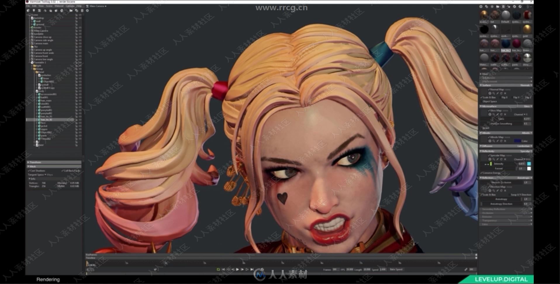 ZBrush小丑女哈雷奎因角色完整制作流程视频教程