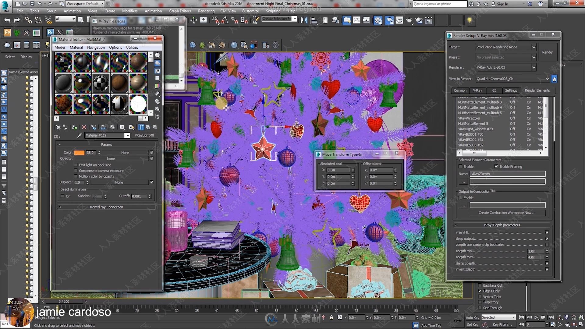 3dsmax与Vray圣诞节场景后期制作视频教程