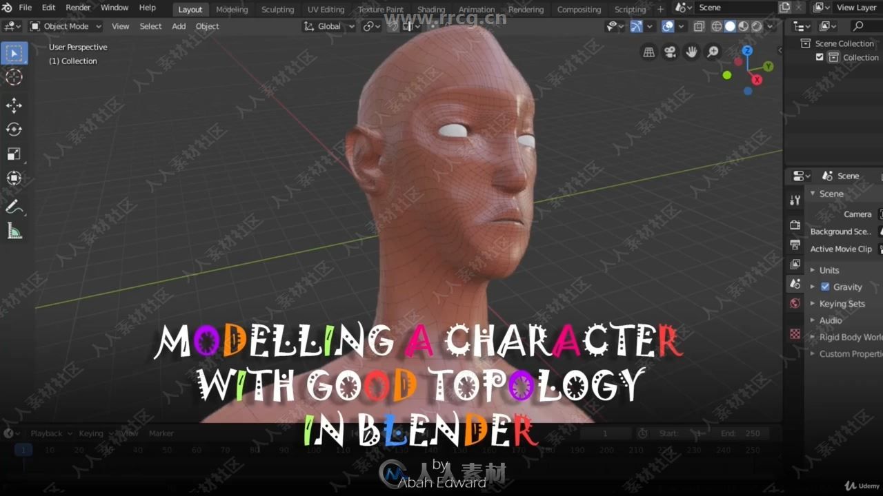 Blender人物角色拓扑建模技术视频教程