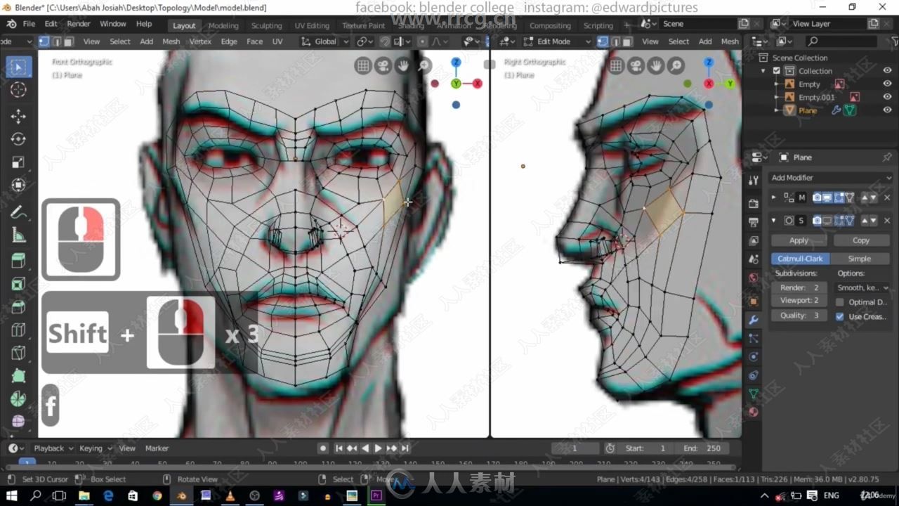 Blender人物角色拓扑建模技术视频教程