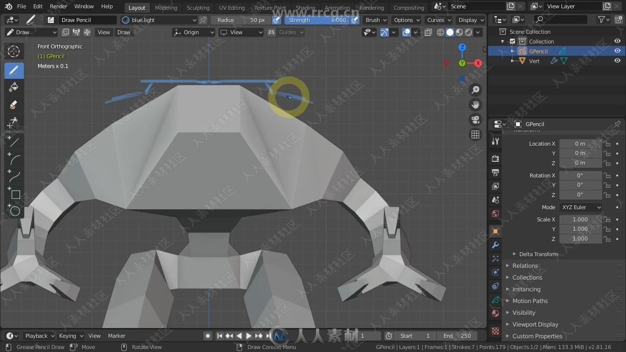 Blender机器人建模实例制作工作流程视频教程