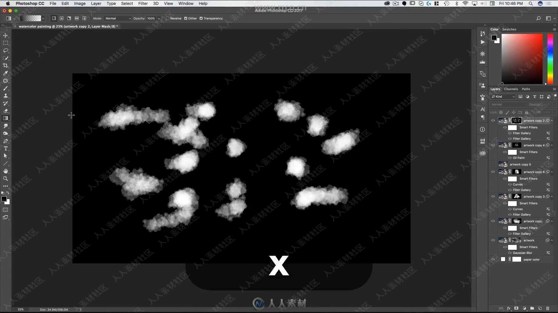 PS水彩水墨艺术特效实例制作视频教程