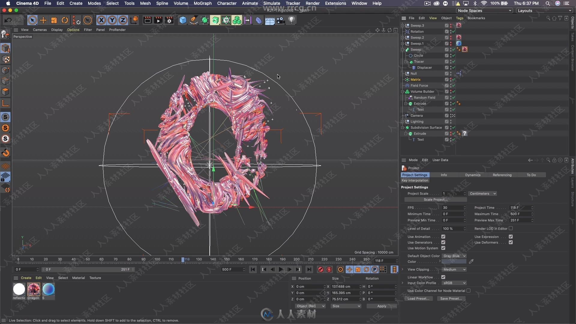 C4D与PS抽象艺术Logo海报实例制作视频教程