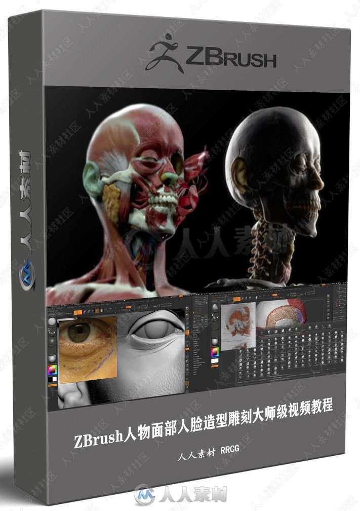 ZBrush人物面部人脸造型雕刻大师级视频教程