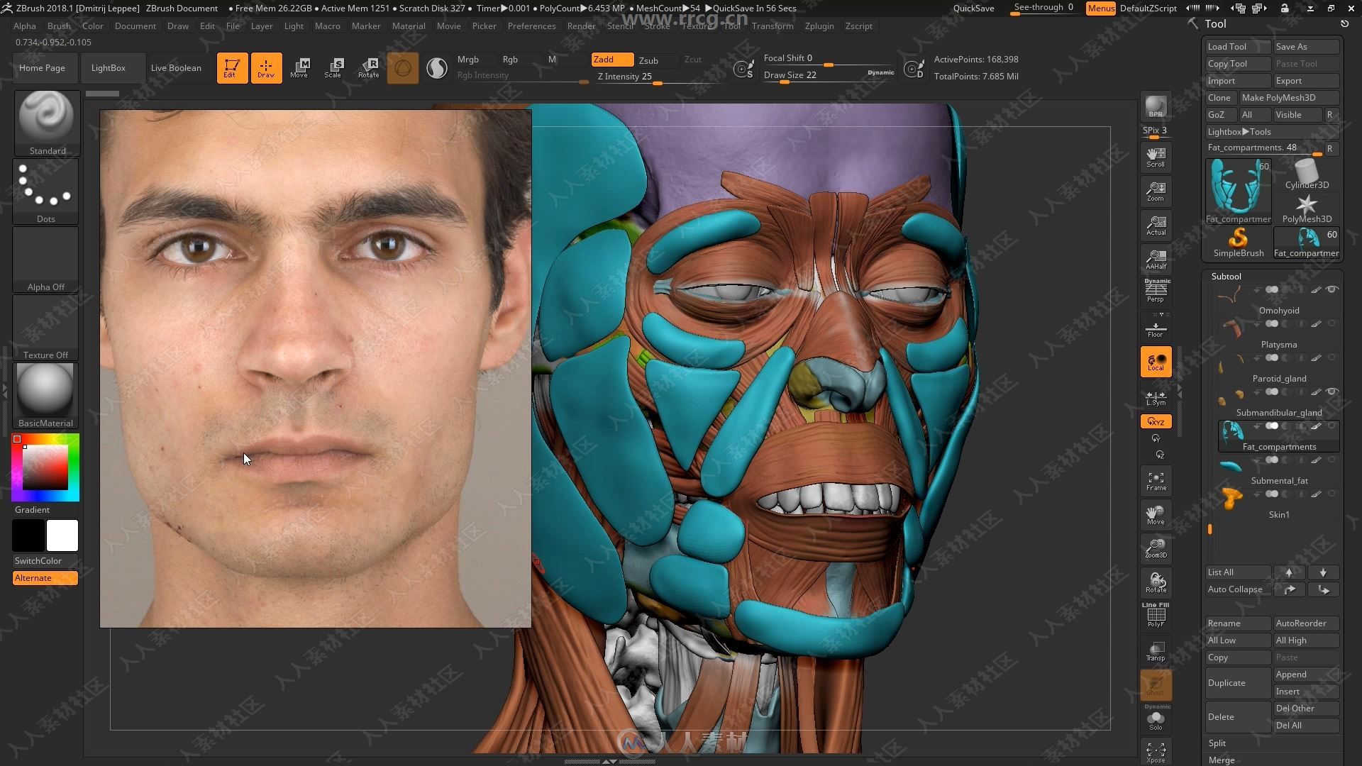 ZBrush人物面部人脸造型雕刻大师级视频教程