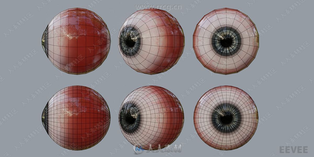 15组角色眼睛眼球高精度3D模型合集