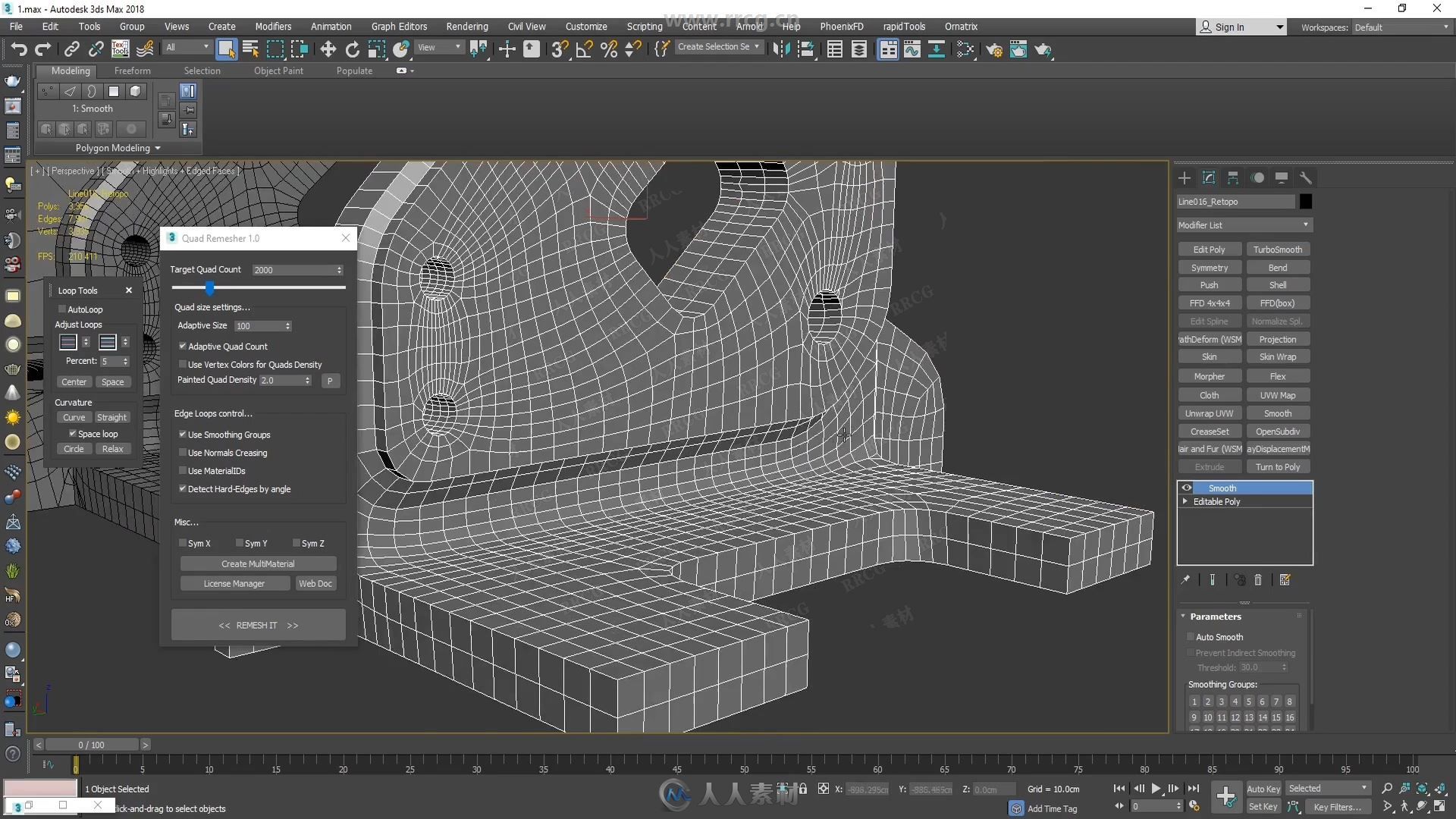 3dsmax中Quad Remesher游戏武器概念建模视频教程