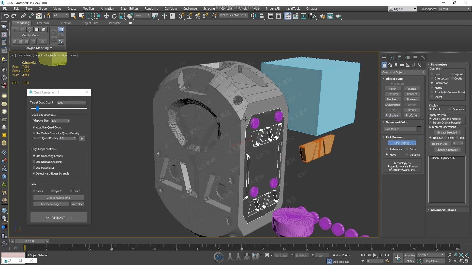 3dsmax中Quad Remesher游戏武器概念建模视频教程