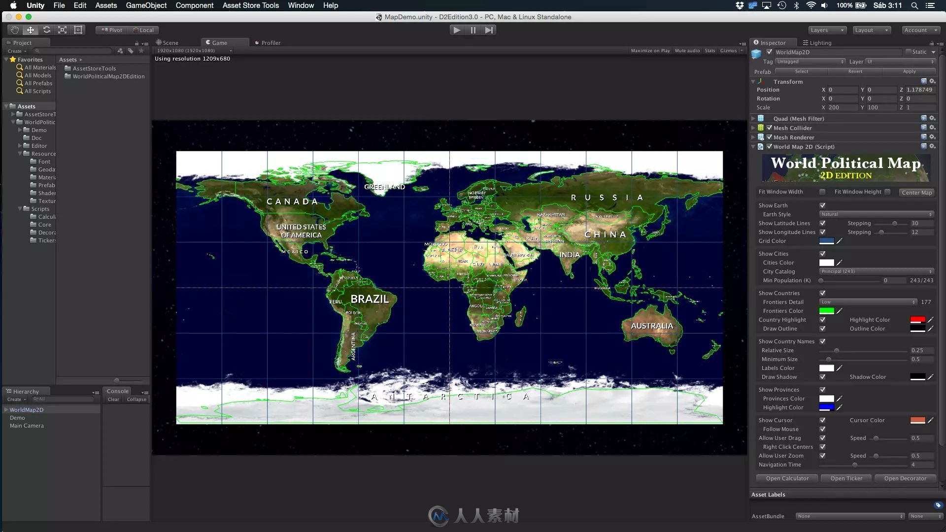 2D版世界地图GUI工具Unity游戏素材资源