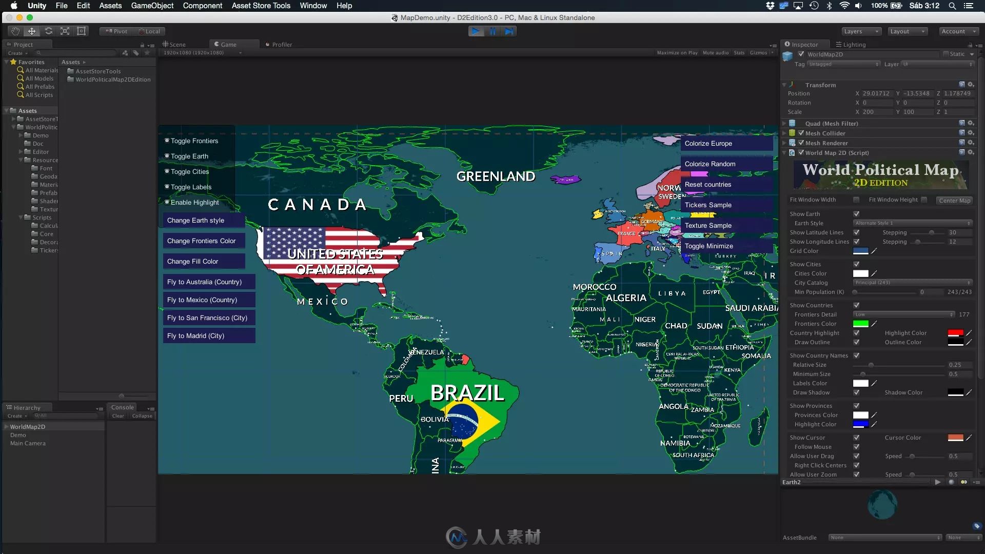 2D版世界地图GUI工具Unity游戏素材资源