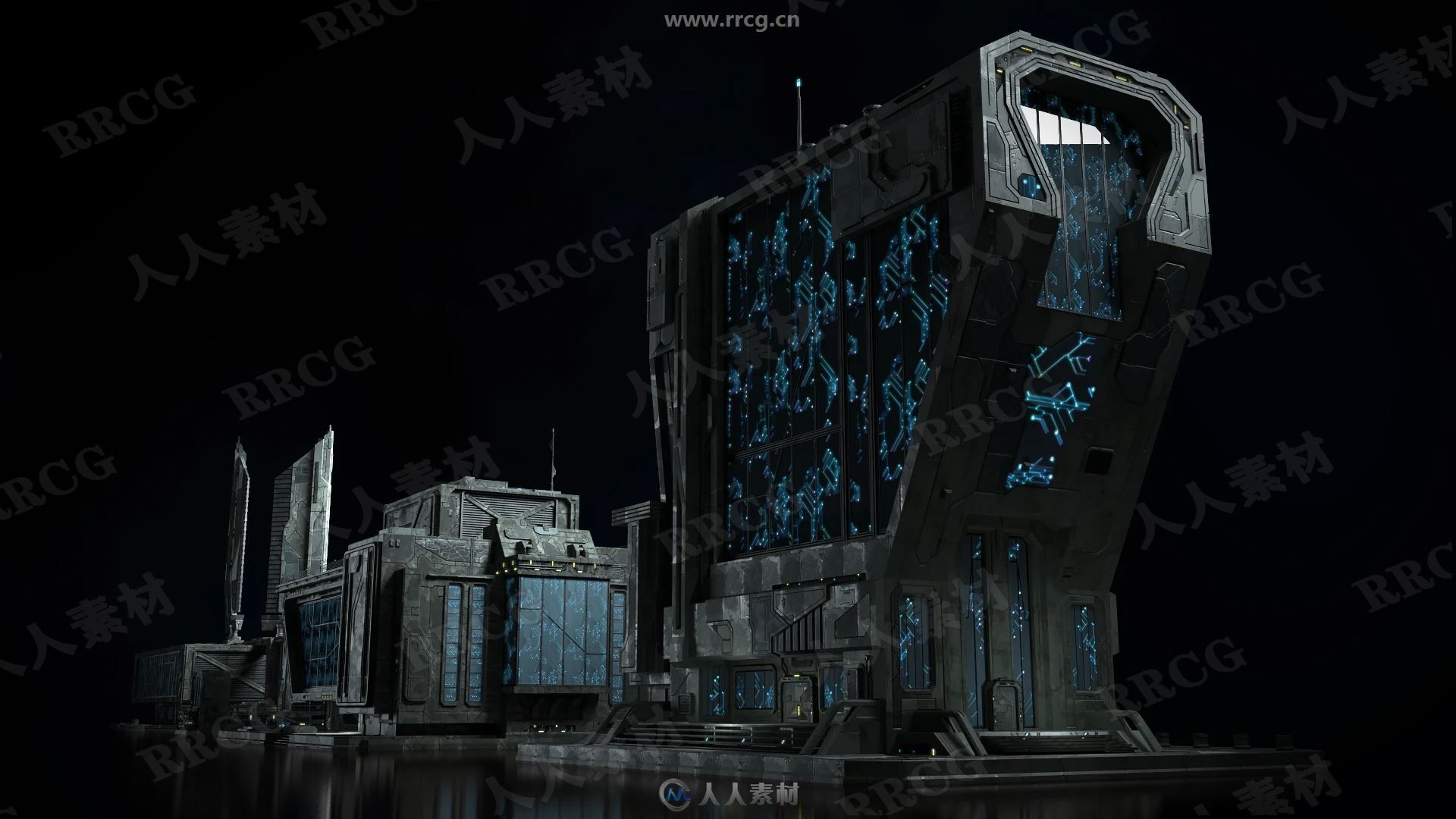 未来科幻工业城市建筑景观3D模型合集