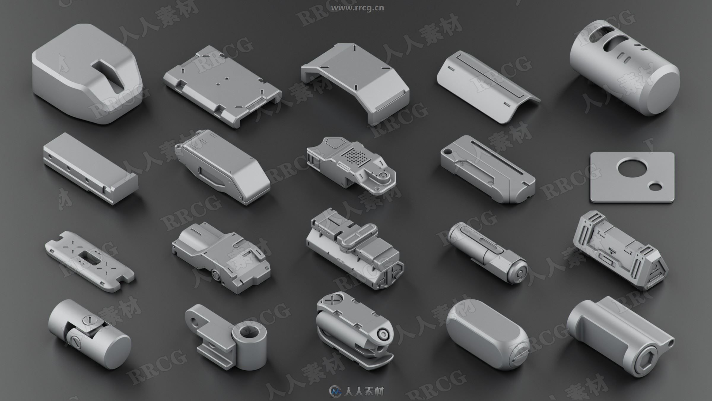 500组高精度机械人零件硬表面3d模型合集