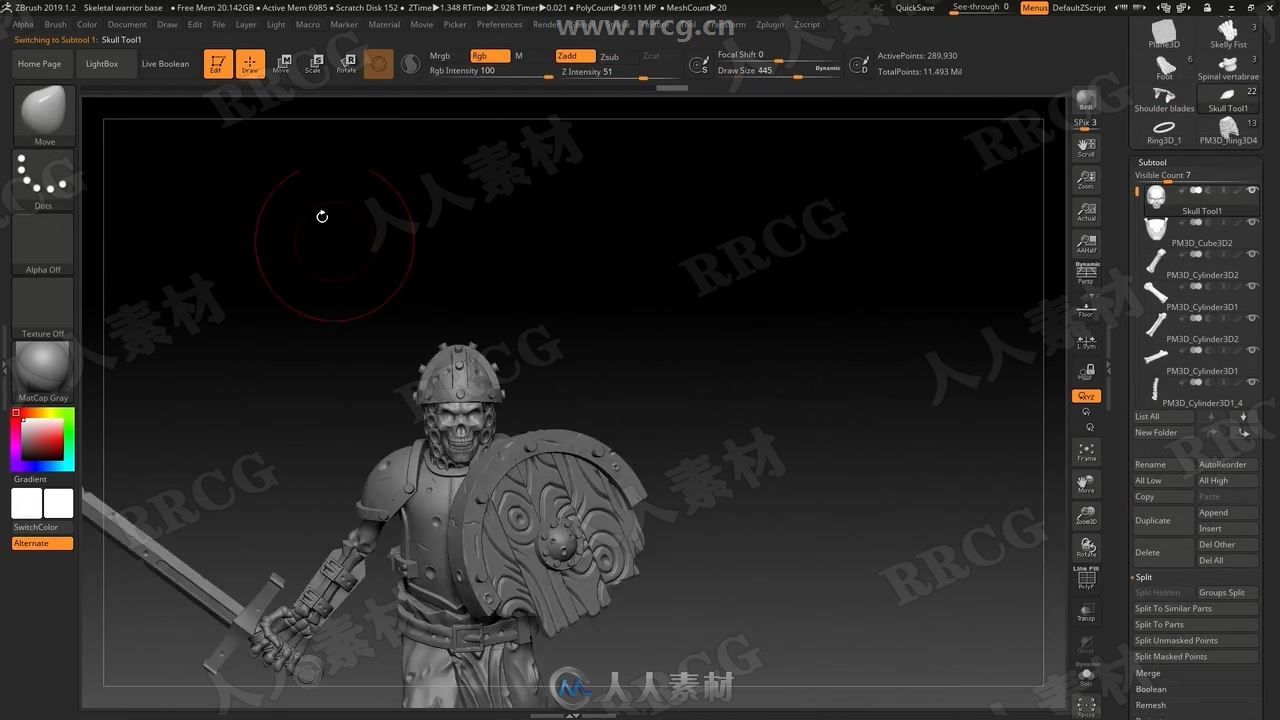 ZBrush骷髅战士数字雕刻与3D打印技术视频教程